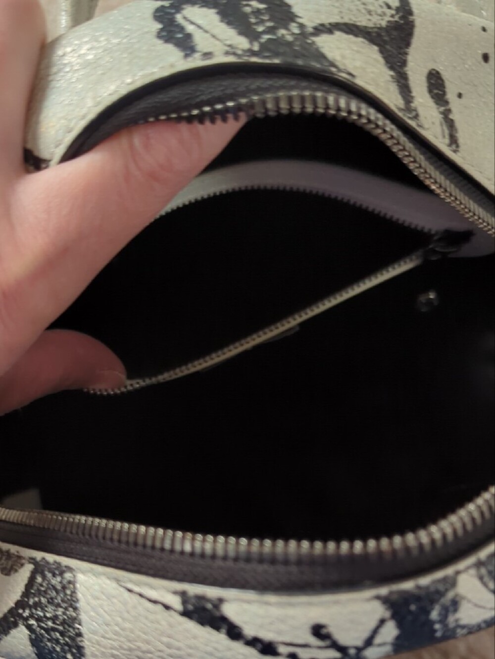 Henri Bendel "About Town" Splatter Print Mini Backpack With Storage Bag - Picture 10 of 15